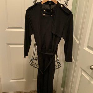 Ann Taylor Black 3/4Slv Military Style Dress Sz 12